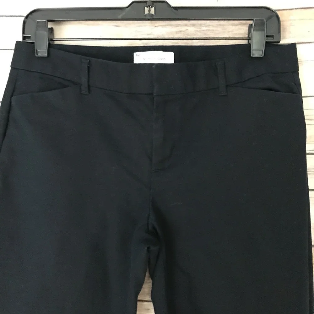 Gap Womens Pants Cotton Stretch Capri Slim Straight Leg Striped Ankle Blue 4